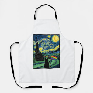 Delantal Diseño de camiseta vectorial de paisaje nocturno d
