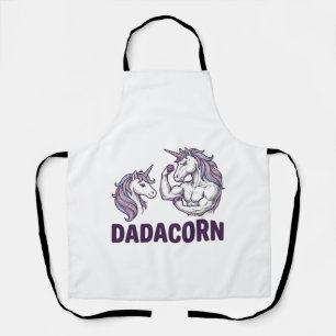 Delantal Diseño de camiseta vectorial de papá unicornio div