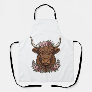Delantal Diseño de camiseta vectorial de vaca de las Highla