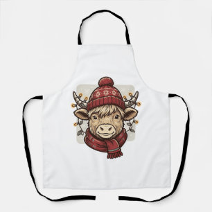 Delantal Diseño de camiseta vectorial de vaca de las Highla