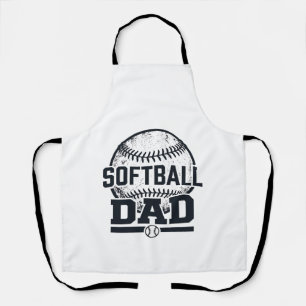 Delantal Diseño de camiseta vectorial para papá de sóftbol