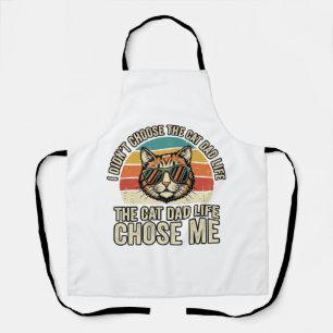 Delantal Diseño de camiseta Vintage Cat Dad Life Chose Me_1