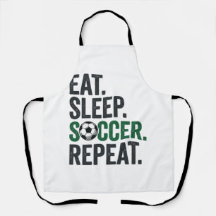 Delantal Diseño de camiseta vintage Come Duerme Fútbol Repi