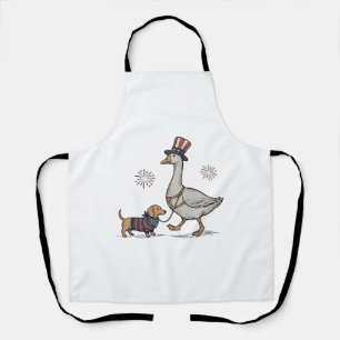 Delantal Diseño de camiseta vintage de ganso patriótico y d
