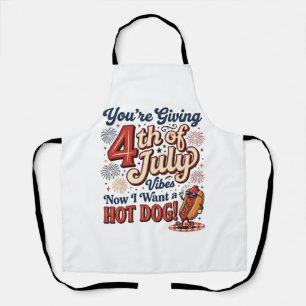 Delantal Diseño de camiseta vintage de hot dog divertido de