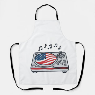 Delantal Diseño de camiseta vintage de música de DJ patriót