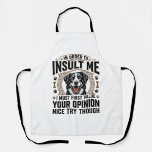 Delantal Diseño de camiseta vintage de opinión de perro div