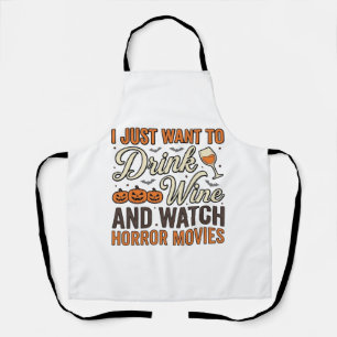 Delantal diseño de camiseta vintage de películas de terror 
