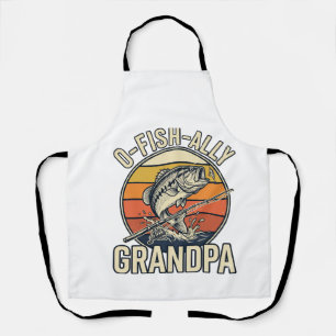 Delantal Diseño de camiseta vintage de pesca del abuelo O-F