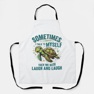 Delantal Diseño de camiseta vintage de tortuga divertida ha