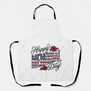 Delantal Diseño de camiseta vintage feliz día de los caídos