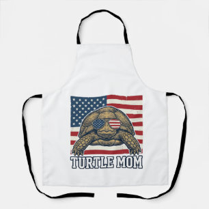 Delantal Diseño de camiseta Vintage Patriótica Tortuga Mamá