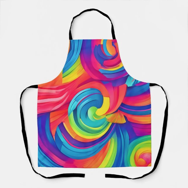 Delantal Diseño de Caos de Barco Iris Swirl (Anverso)