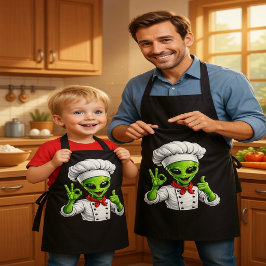 Delantal Diseño de Chef Alien Divertido Cocinero Espacial L