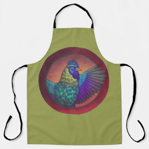Delantal diseño de círculo de pollo