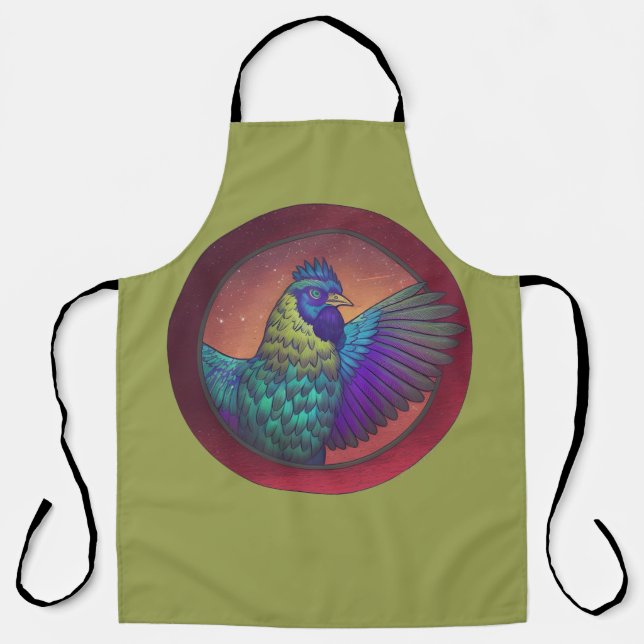 Delantal diseño de círculo de pollo (Anverso)