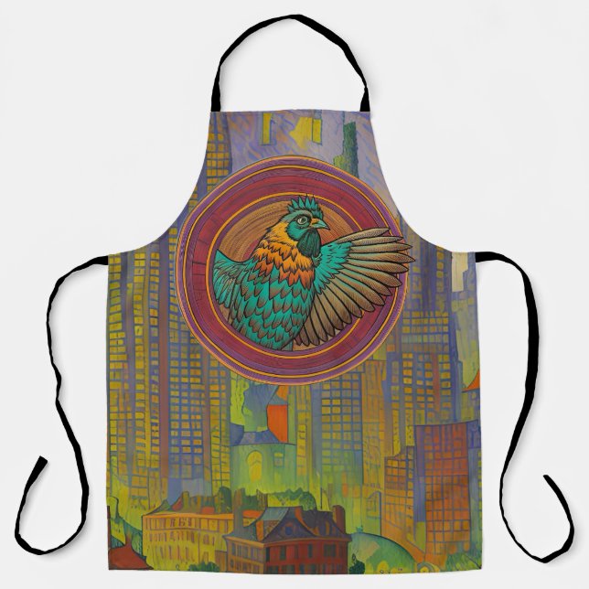 Delantal Diseño de Círculo de Pollo (Anverso)