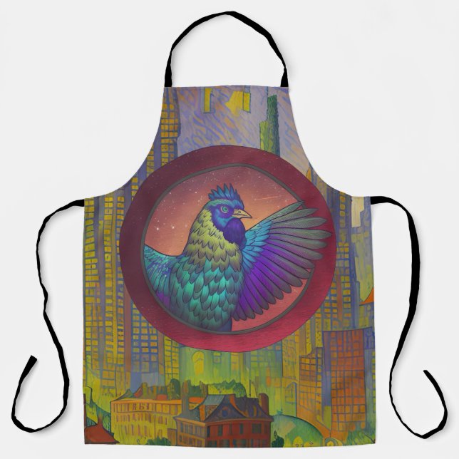 Delantal diseño de círculo de pollo (Anverso)