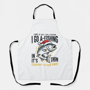 Delantal Diseño de cita de arroyo de pesca de Navidad