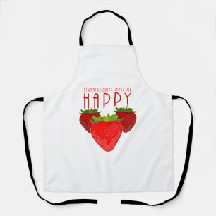 Delantal Diseño de cita de fresa linda Fruta Kawaii