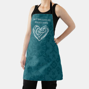 Delantal Diseño de cocina deliciosa que ama la mama italian