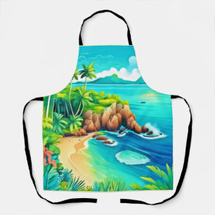 Delantal Diseño de colisiones costeras tropicales