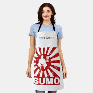 Delantal Diseño de cosecha japonesa de sumo retro