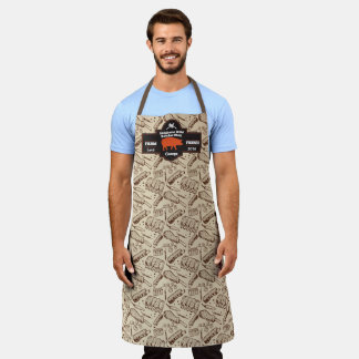 Delantal Diseño de costilla de cerdo marrón de carnicería p