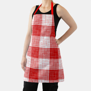 Delantal Diseño de cuadros audaces a cuadros rojos y blanco