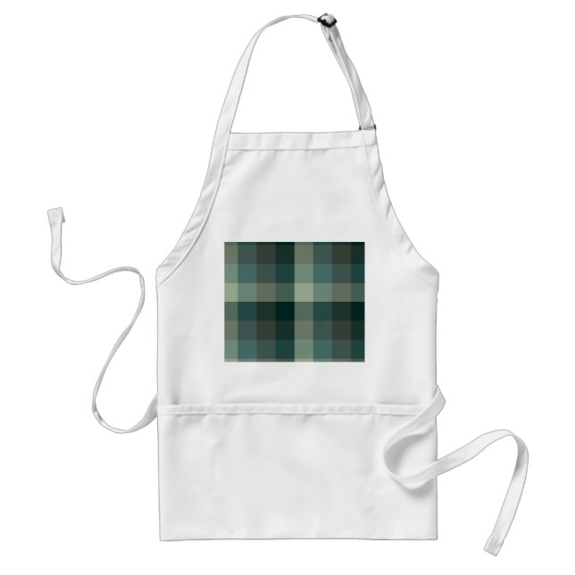 Delantal Diseño de cuadros de gingham verde (Frente)