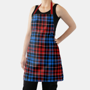 Delantal Diseño de cuadros escoceses de tartán rojo azul so