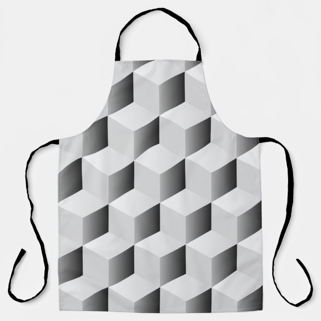Delantal Diseño de cubo de fondo isométrico (Anverso)