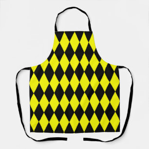 Delantal Diseño de Diamantes de Arlequín a Cuadros Amarillo