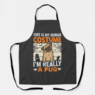 Delantal Diseño de disfraz humano de pug divertido de Hallo
