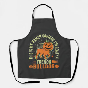 Delantal Diseño de disfraz humano divertido de Bulldog Fran