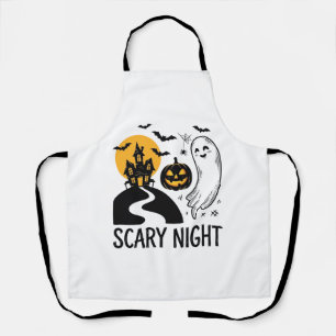 Delantal Diseño de fantasma de casa embrujada de Halloween