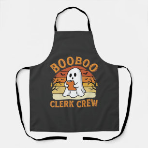 Delantal Diseño de fantasma de Halloween de Booboo Clerk Cr