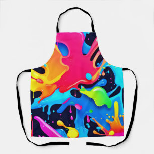 Delantal Diseño de fiesta de pintura vibrante
