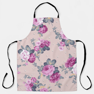 Delantal diseño de flores adorables ilustraciones textiles,