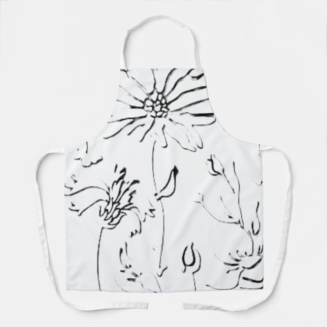Delantal DISEÑO DE FLORES DE Apron DE COOKERY APRON (Anverso)