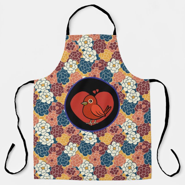 Delantal diseño de flores por todas partes (Anverso)