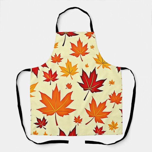 Delantal Diseño de follaje de otoño sin costuras (Anverso)