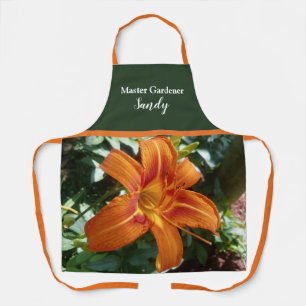 Delantal Diseño de Foto de Lirio Naranja Master Gardener 