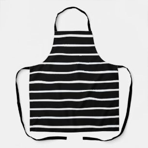 Delantal Diseño de franjas en blanco y negro