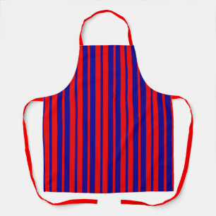 Delantal Diseño de franjas rojas y azules