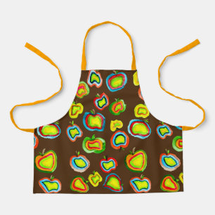 Delantal Diseño de fruta acuarela de manzana fundida