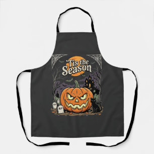 Delantal Diseño de gato de calabaza de la temporada de Hall