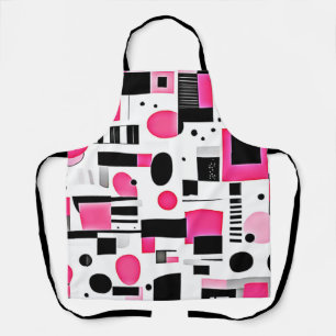 Delantal Diseño de geometría rosa arte pop
