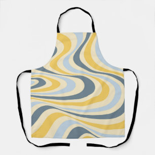 Delantal Diseño de giro abstracto amarillo y azul