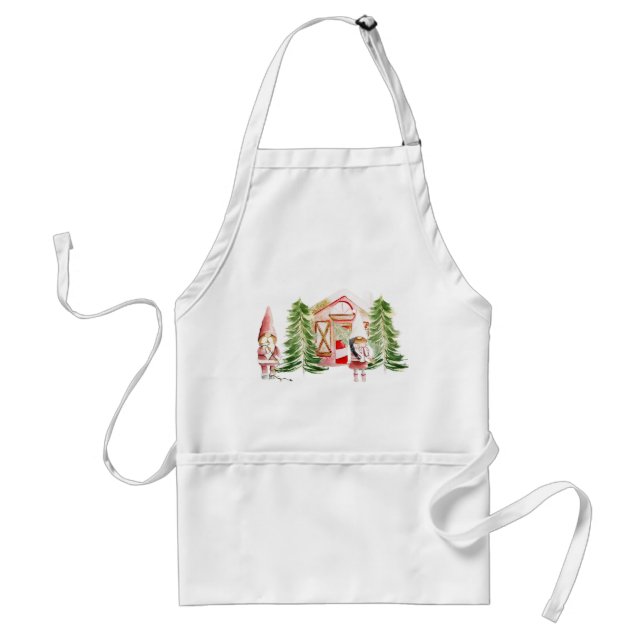 Delantal Diseño de gnomo de NAVIDAD 1  (Frente)